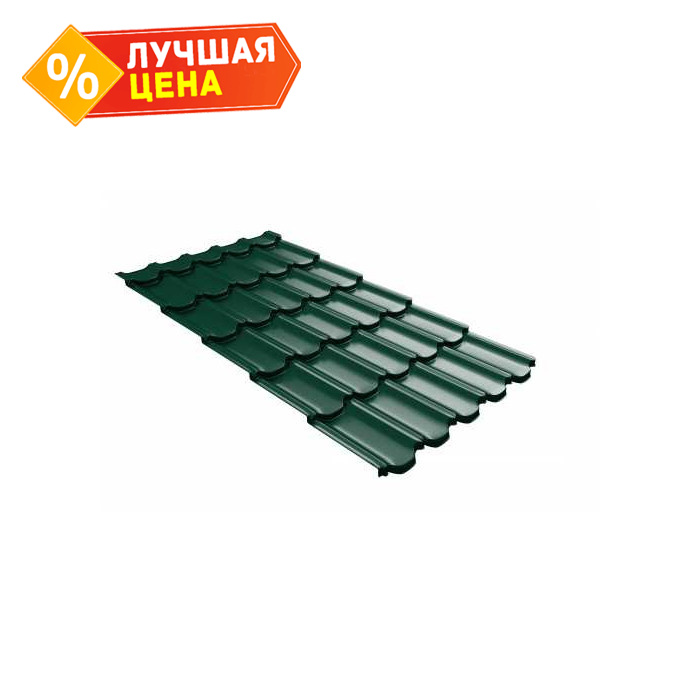 Металлочерепица Grand Line Kvinta plus (Квинта Плюс) 0,45 Drap RAL 6005 Зеленый мох | c 3D резом