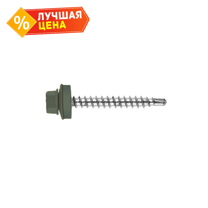 Саморез кровельный Daxmer 4,8х70 RAL 7021 (100) сверло №1