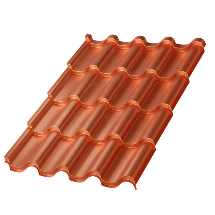 Металлочерепица Металл-Профиль Монтерроса-M 0,5 AGNETA® Copper/Медный - фото №1