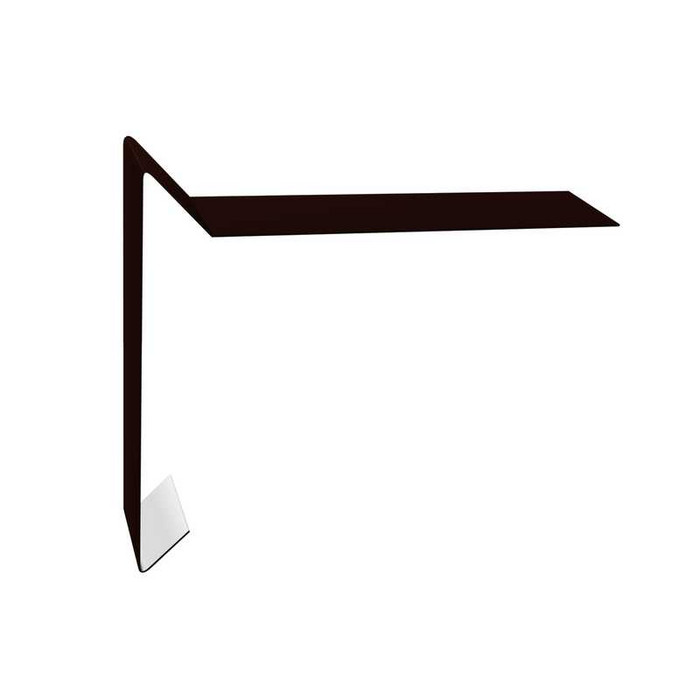 Планка ветровая для мягкой кровли 100х20х100 0,45 PE с пленкой RR 32 темно-коричневый - фото №1
