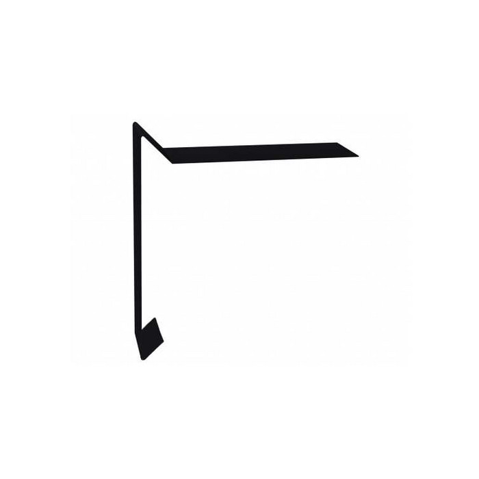 Планка ветровая для мягкой кровли 130х25х100 0,5 Velur RAL 9005 черный - фото №1