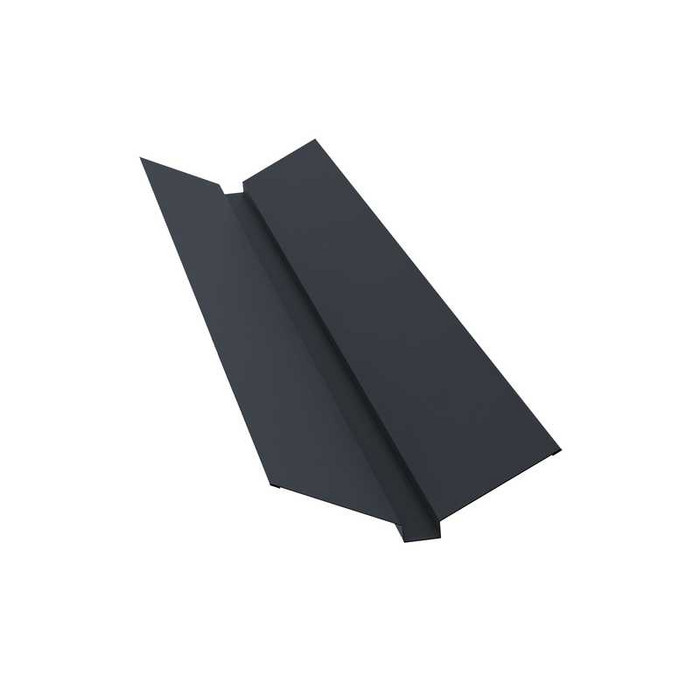 Планка ендовы верхней 115х30х115 0,5 GreenCoat Pural BT, matt RR 23 темно-серый (RAL 7024 мокрый асфальт) - фото №1