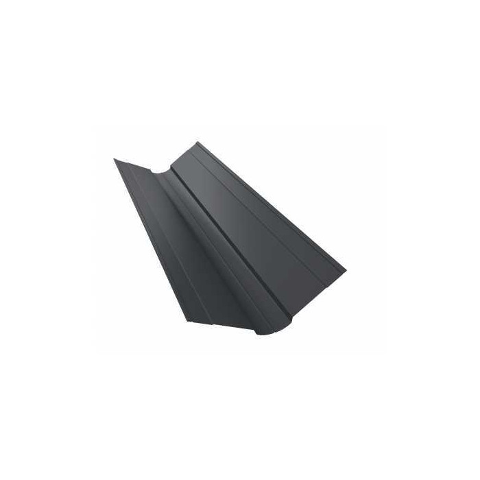 Планка ендовы верхней фигурной 100x100 0,45 Drap ST RAL 7024 мокрый асфальт - фото №1