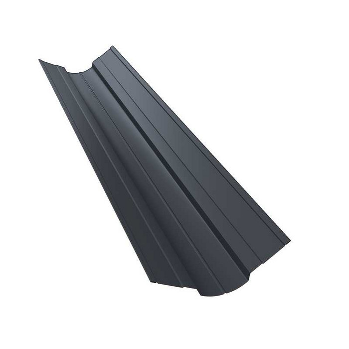 Планка ендовы верхней фигурной 70x70 0,5 Rooftop Matte RAL 7024 мокрый асфальт - фото №1