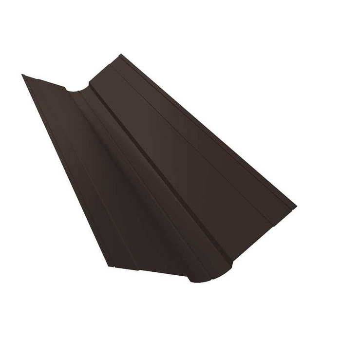Планка ендовы верхней фигурной 100x100 0,5 Rooftop Matte RR 32 темно-коричневый - фото №1