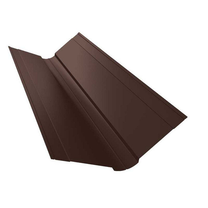 Планка ендовы верхней фигурной 150x150 0,5 Rooftop Matte RAL 8017 шоколад - фото №1