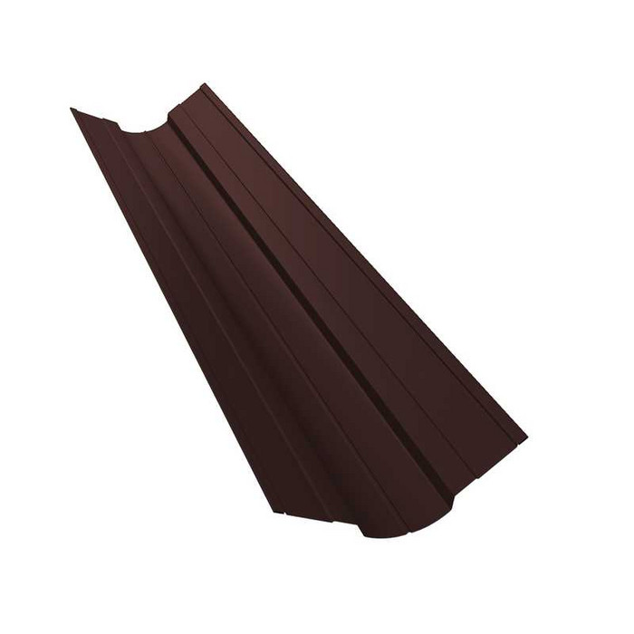 Планка ендовы верхней фигурной 70x70 0,5 GreenCoat Pural BT, matt RR 887 шоколадно-коричневый (RAL 8017 шоколад) - фото №1