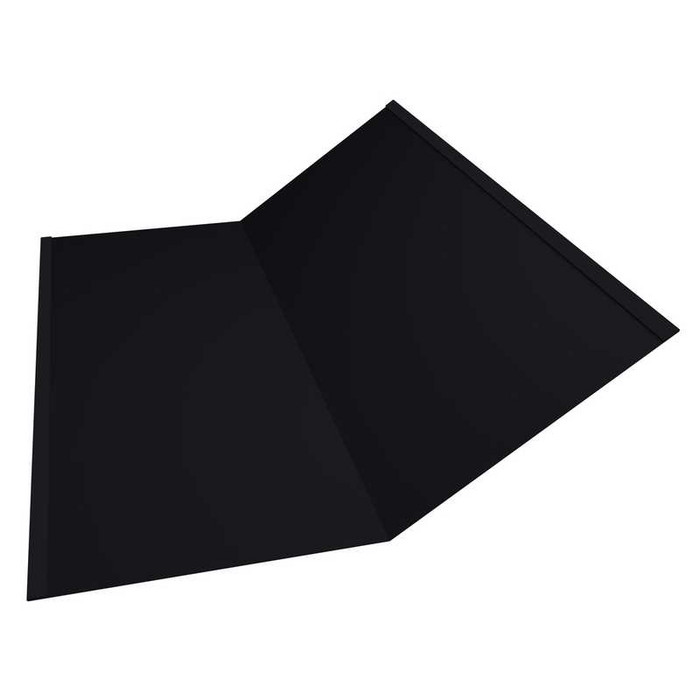 Планка ендовы нижней 300х300 0,5 Quarzit lite с пленкой RAL 9005 черный - фото №1
