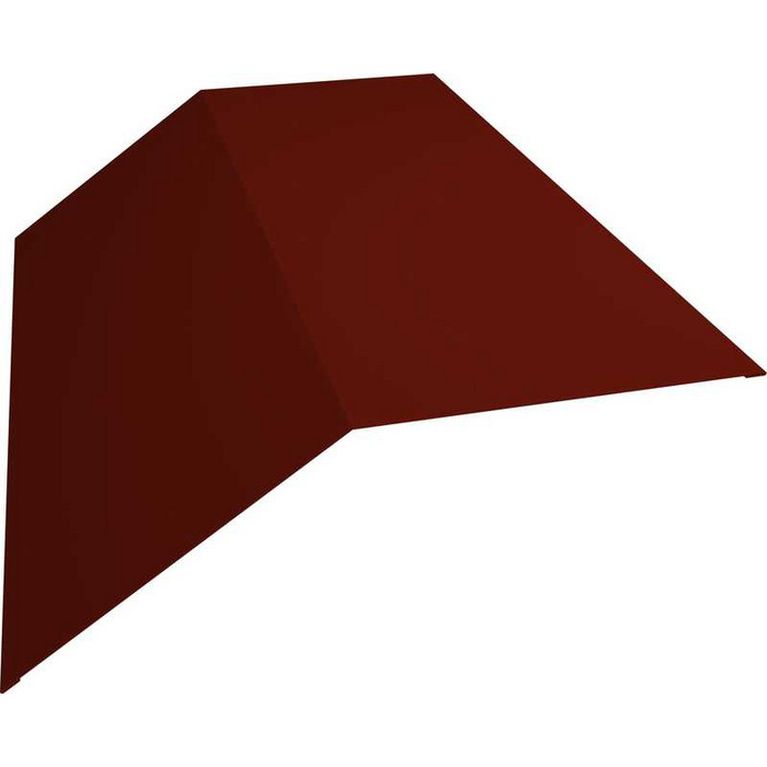 Планка конька плоского 190х190 0,5 Velur RAL 3009 оксидно-красный - фото №1