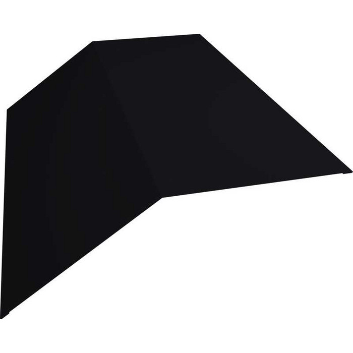 Планка конька плоского 190х190 0,5 Rooftop Matte RAL 9005 черный - фото №1