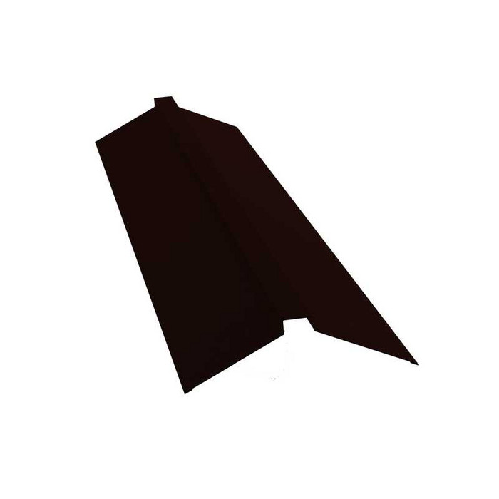 Планка конька плоского 115х30х115 0,5 GreenCoat Pural BT, matt RR 32 темно-коричневый (RAL 8019 серо-коричневый) - фото №1