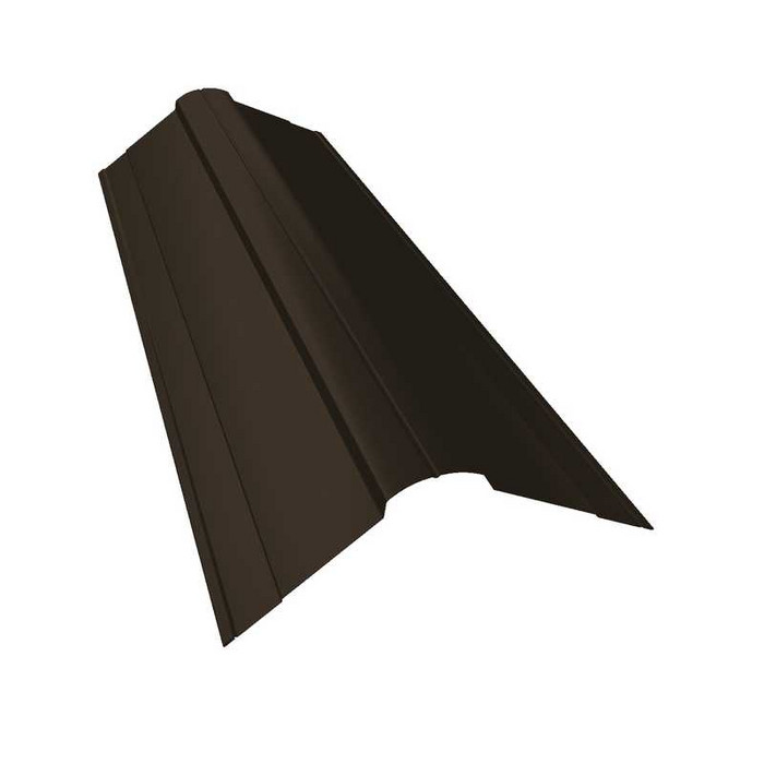 Планка конька фигурного 100x100 0,5 Rooftop Matte RR 32 темно-коричневый - фото №1