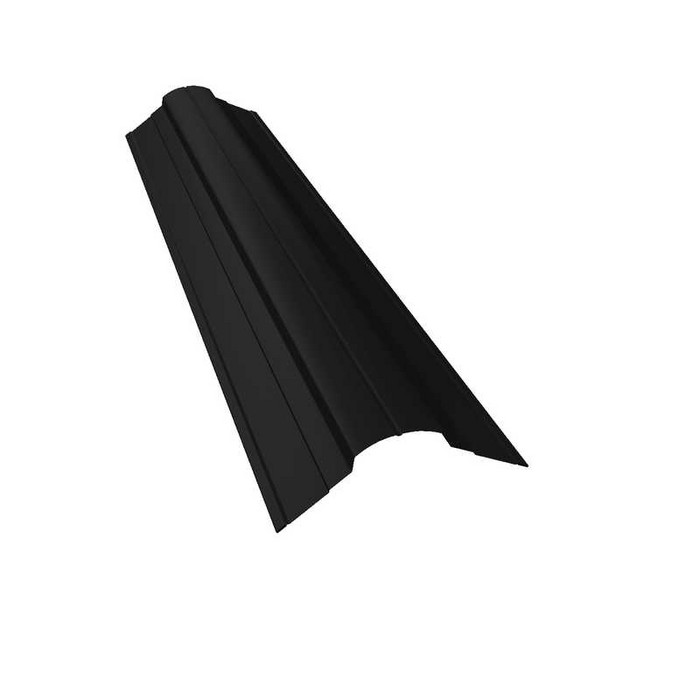 Планка конька фигурного 70x70 0,5 Velur RAL 9005 черный - фото №1