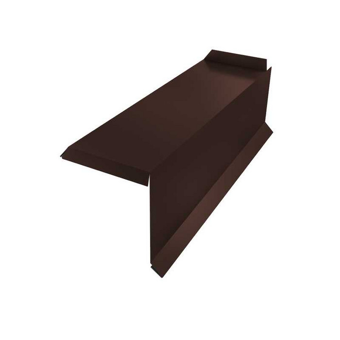 Планка торцевая сегментная 20мм Правая 0,5 Velur RAL 8017 шоколад - фото №1
