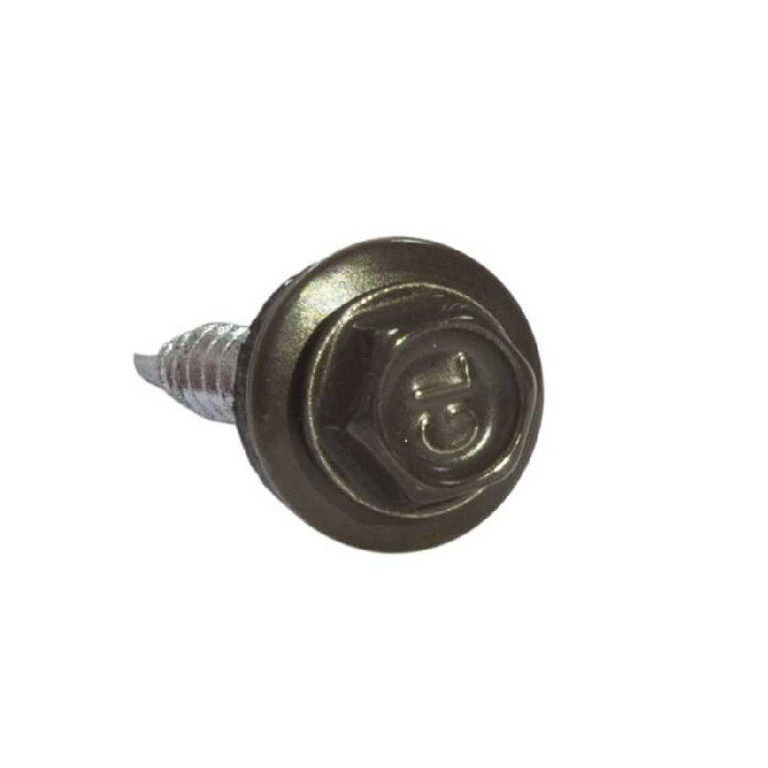Саморез кровельный Daxmer 4,8х70 RAL 8019 (100) сверло №1 - фото №1