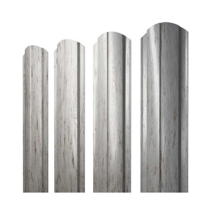 Штакетник Полукруглый Slim фигурный Grand Line 0,45 Print Elite Snow Wood Snow Wood - фото №1