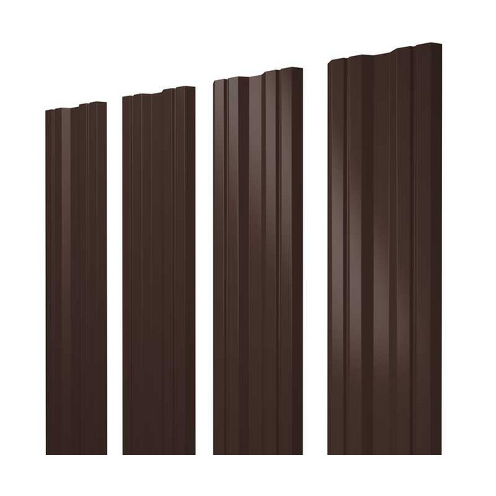 Штакетник Twin Grand Line 0,5 Quarzit PRO Matt RAL8017 Шоколад - фото №1