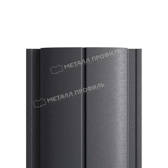 Штакетник Металл Профиль ELLIPSE-T 0,45 VikingMP® RAL7024 Серый графит - фото №1