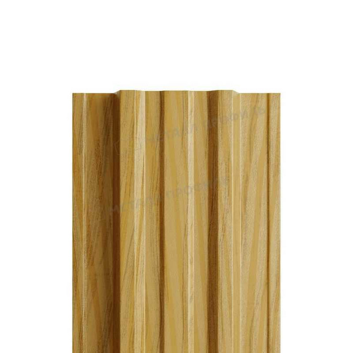 Штакетник Металл Профиль TRAPEZE-T 0,5 ECOSTEEL® текстурированный Золотой Дуб - фото №1