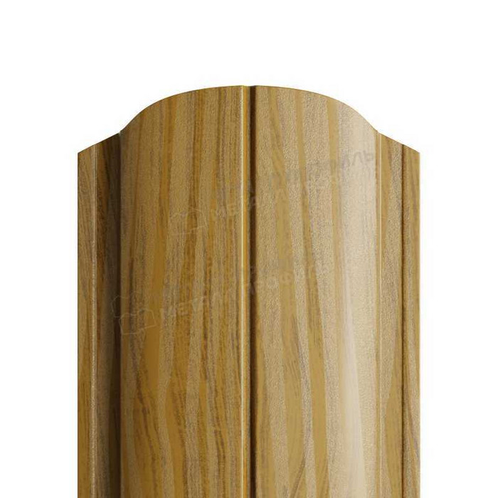 Штакетник Металл Профиль ELLIPSE-O 0,5 ECOSTEEL® матовый Золотой Дуб - фото №1