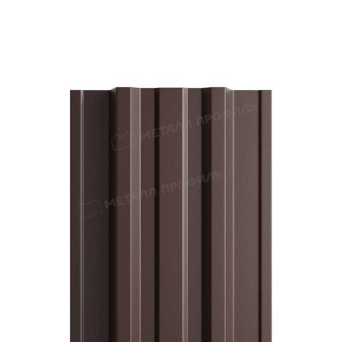 Штакетник Металл Профиль TRAPEZE-T 0,5 PURETAN® RR 32 Темно-коричневый - фото №1