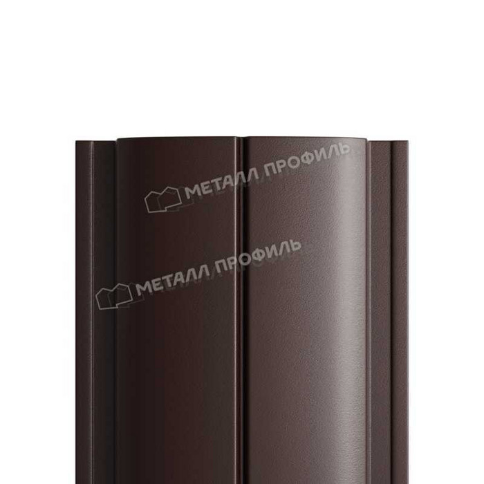 Штакетник Металл Профиль ELLIPSE-T 0,5 PURETAN® RR 32 Темно-коричневый - фото №1